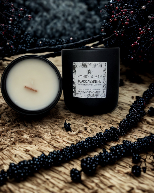 Black Absinthe Beeswax Candles