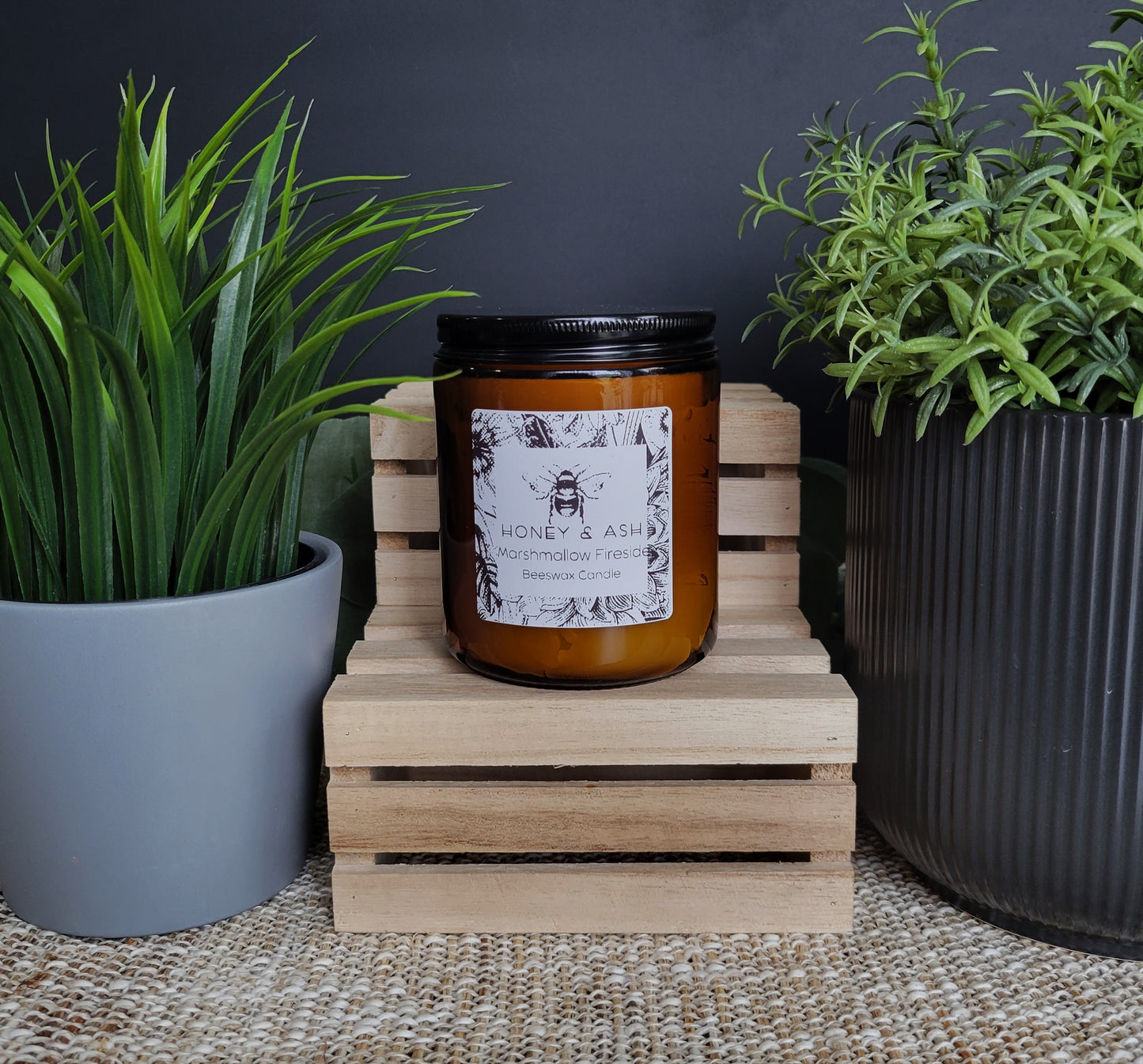 Amber Glass Beeswax Candles
