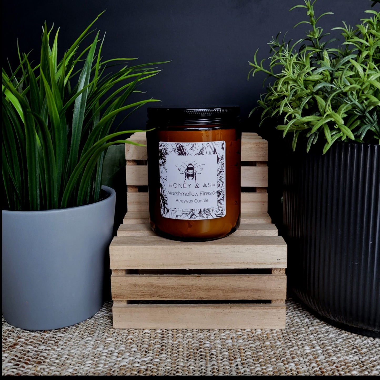 Amber Glass Beeswax Candles