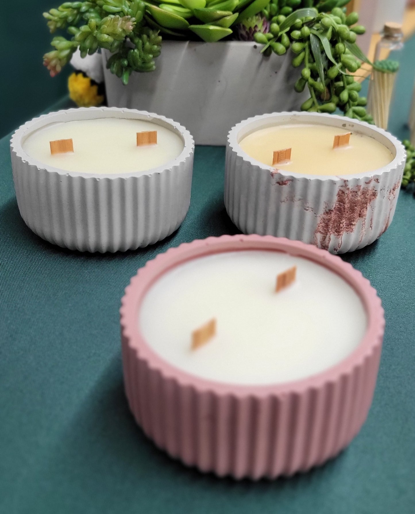 Concrete Container Beeswax Candles