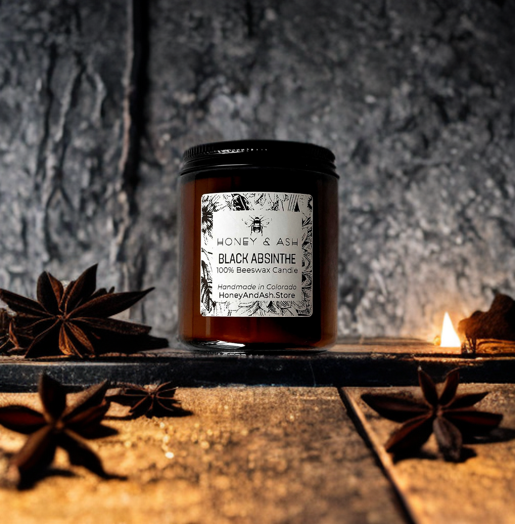 Black Absinthe Beeswax Candles