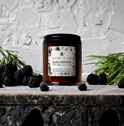 Black Absinthe Beeswax Candles