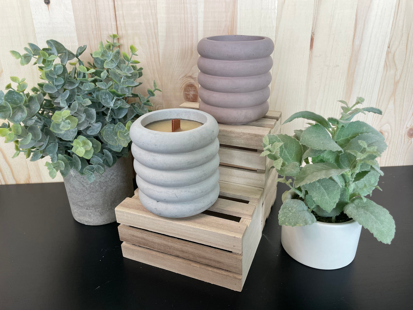 Concrete Container Beeswax Candles