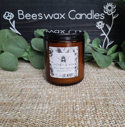 Amber Glass Beeswax Candles