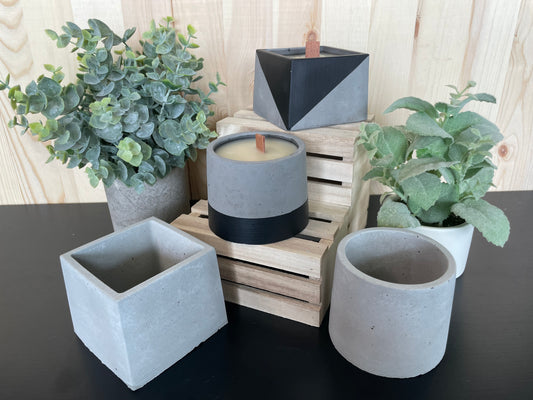Small Gray Beeswax Candle