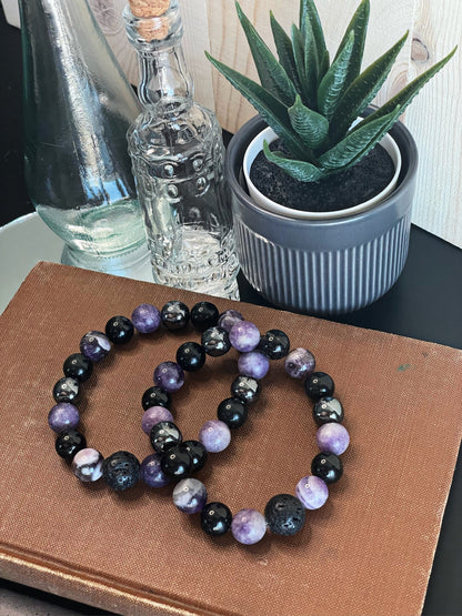 Amethyst and Tourmaline Protection Bracelet