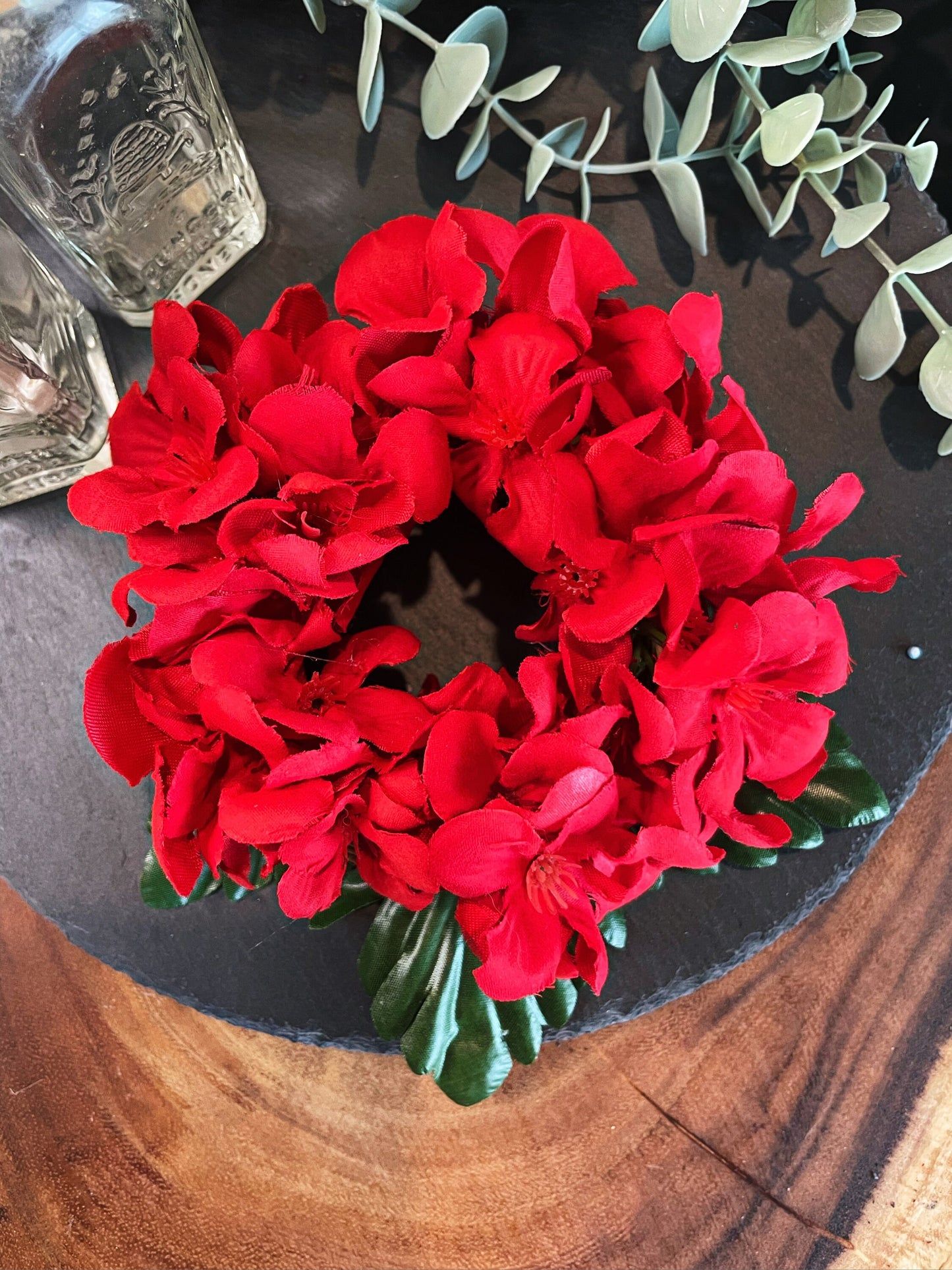 Red Geranium Mini Wreath