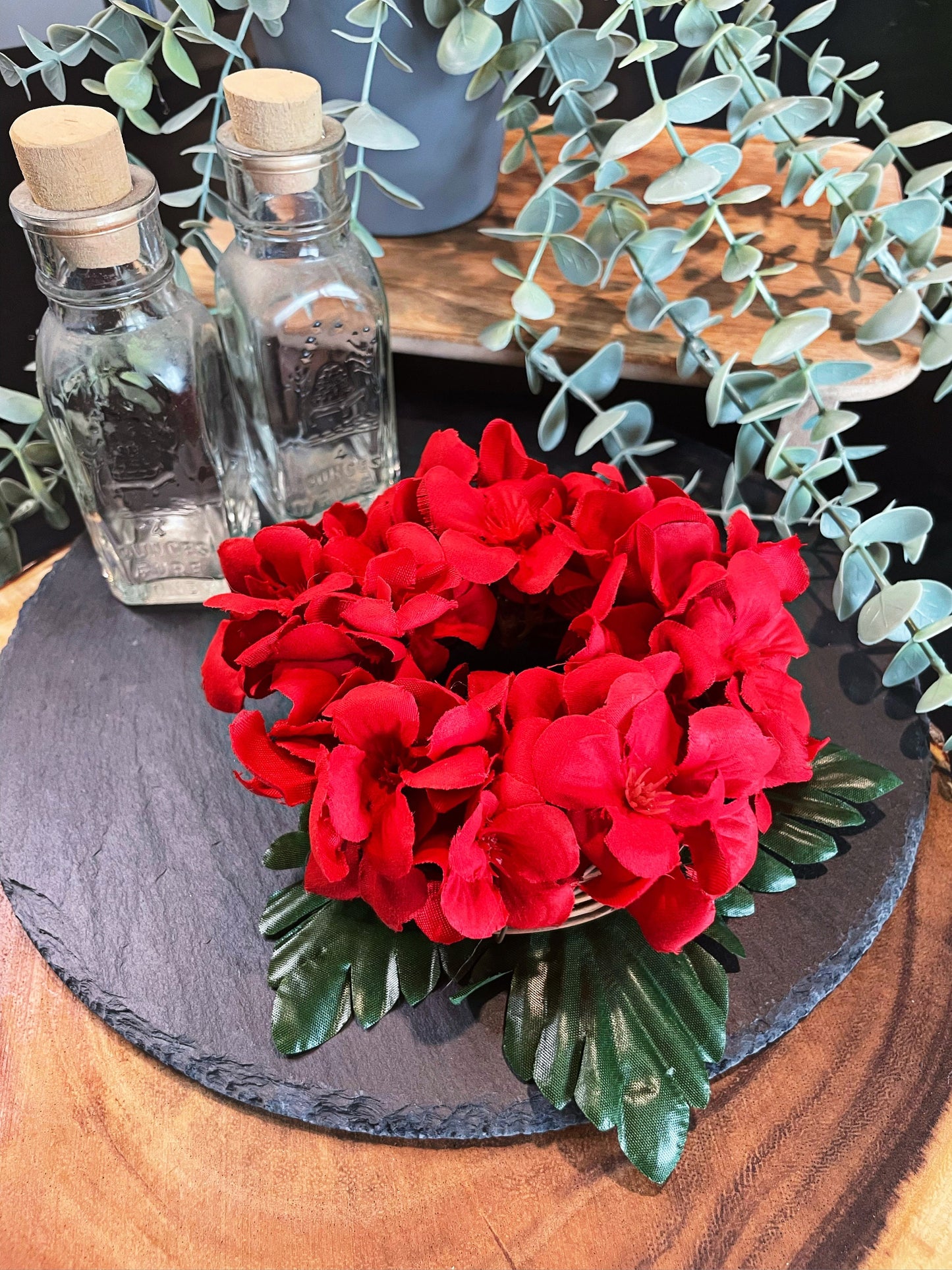 Red Geranium Mini Wreath