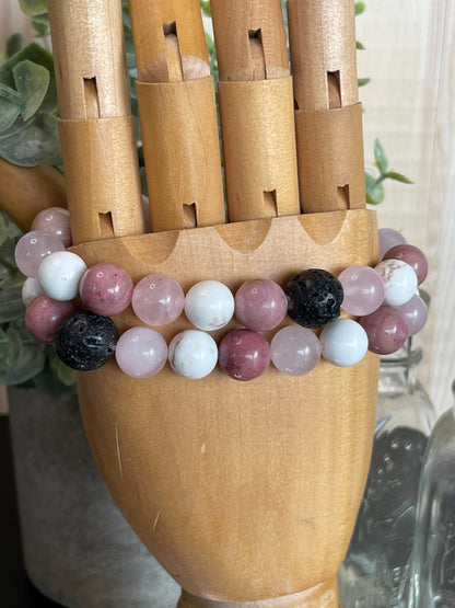 Rose Quartz and White Turquoise Self Love Bracelet