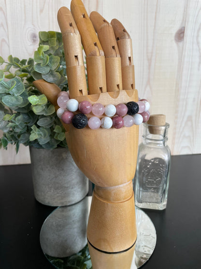 Rose Quartz and White Turquoise Self Love Bracelet